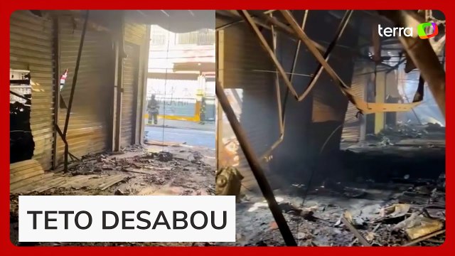 Incêndio no Brás: novas imagens mostram interior de shopping consumido pelas chamas em SP