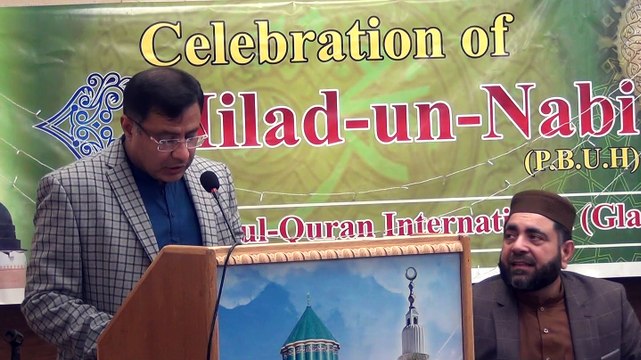 16 Coucil General of Pakistan Syed Zahid Raza Shah Sb at MQI Glasgow on Milad e Mustafa Conference 2021