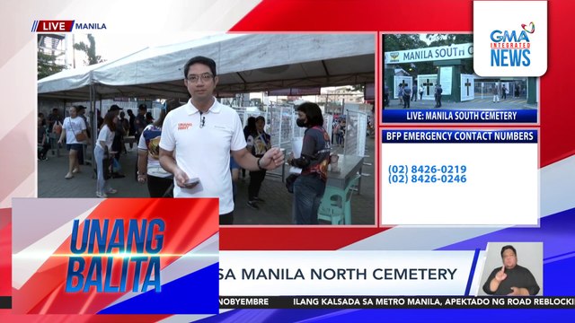 Inaasahang aabot sa 1M ang bibisita sa Manila North Cemetery ngayong araw | Unang Balita