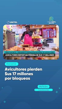 Avicultores pierden $us 17 millones por bloqueos