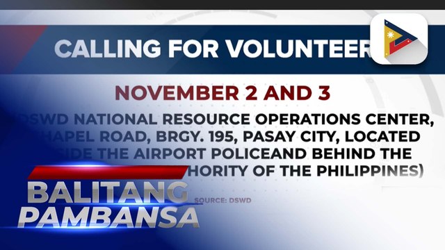 DSWD, nanawagan sa mga nais mag-volunteer na mag-repack ng mga ipamimigay na tulong sa mga nasalanta ng bagyo