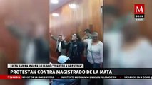Jueza acusa al magistrado Felipe de la Mata de traición a la patria en un evento de la UNAM