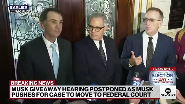 Elon Musk’s $1,000,000 voter giveaway hearing postponed??