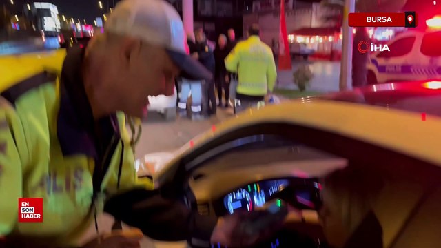 Bursa'da polisin alkollü sürücü ile imtihanı