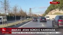 İstanbul'da makas atarak ilerleyen maganda kamerada