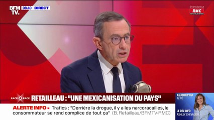 "L'étranger qui assassine, dehors": après ces propos du ministre chargé de la Sécurité du quotidien, Bruno Retailleau assure ne pas "imiter le RN"