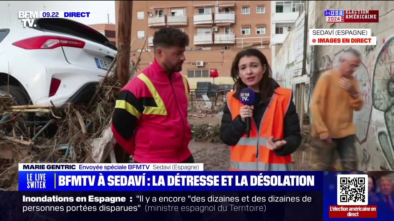 Inondations en Espagne: "La nuit il y a des personnes qui viennent piller (...) qui essaient d'entrer la nuit dans les supermarchés", confie cet habitant de Sedavi