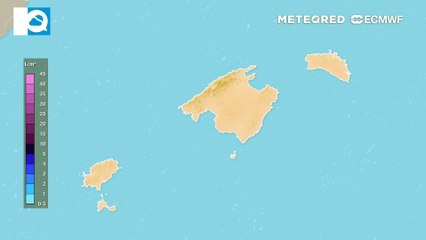 Precipitación acumulada prevista por el modelo europeo para las próximas horas.