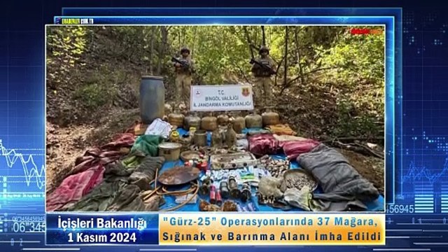 Gürz-25” Operasyonlarında 37 Mağara, Sığınak ve Barınma Alanı İmha Edildi