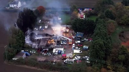Firefighters tackle huge fire at tyre business on outskirts of King's Lynn