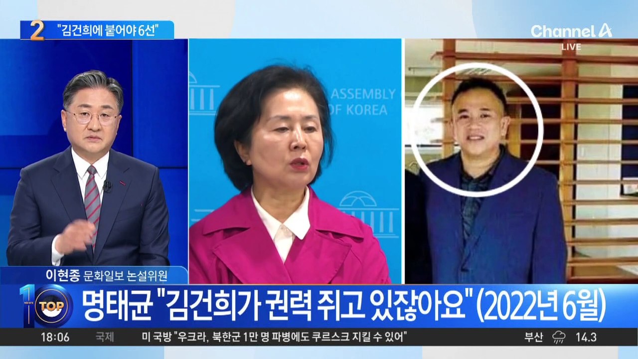 명태균, 김영선에 소리치며 “김건희한테 딱 붙어야 6선”