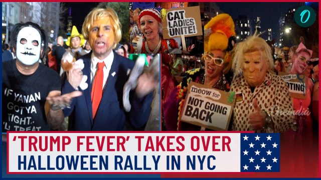 NYC’s Halloween Parade: From Trump to Hot-Dog Cats, Annual Halloween Parade Gets Political| VIDEO