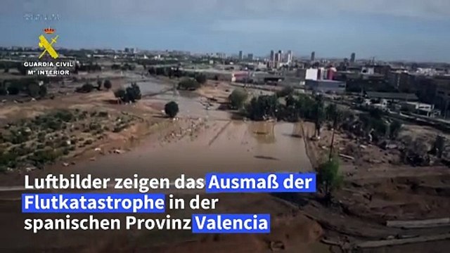 Spanien: Luftaufnahmen zeigen Ausmaß der Flutkatastrophe in Valencia