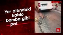 Fatih’te yer altındaki kablo bomba gibi patladı