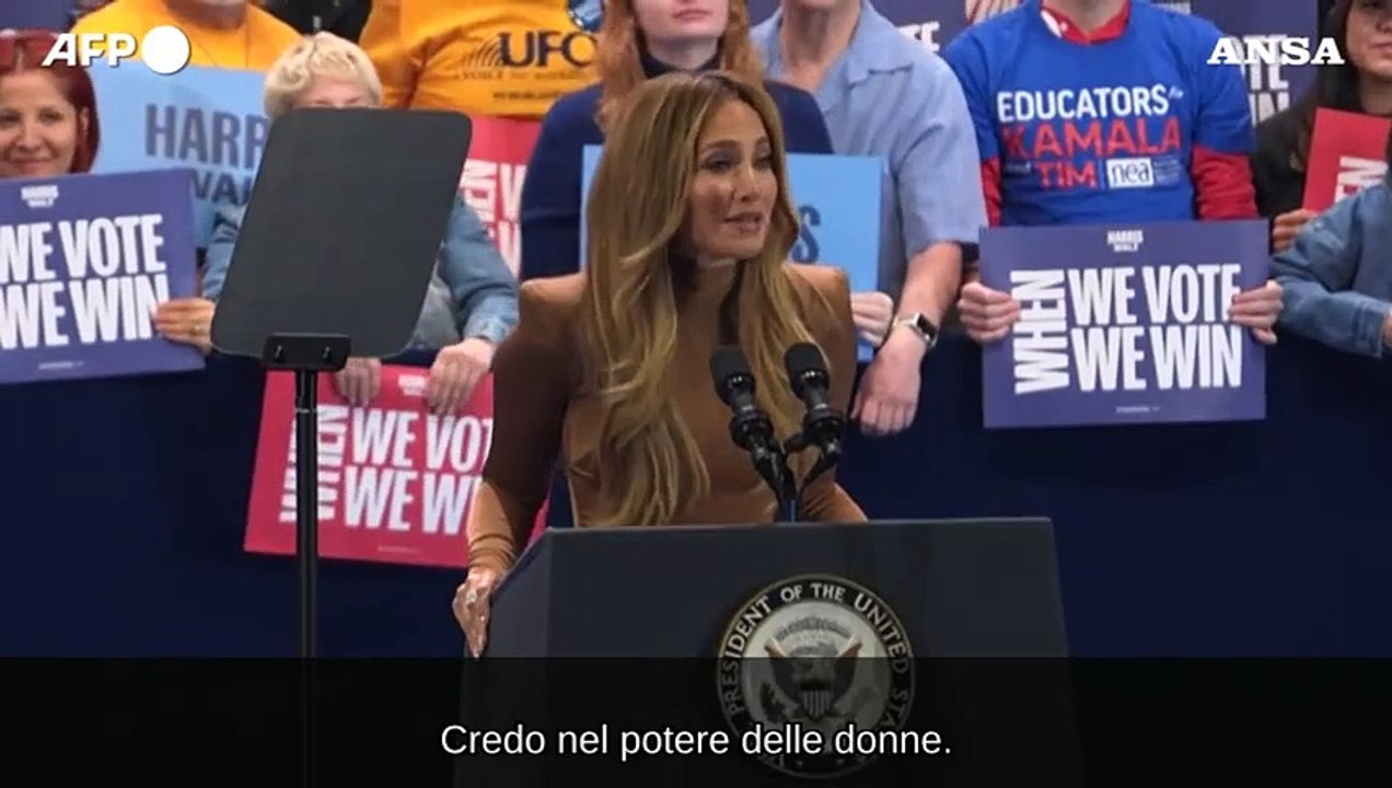 Jennifer Lopez a sostegno di Kamala Harris: "Credo nel potere delle donne"