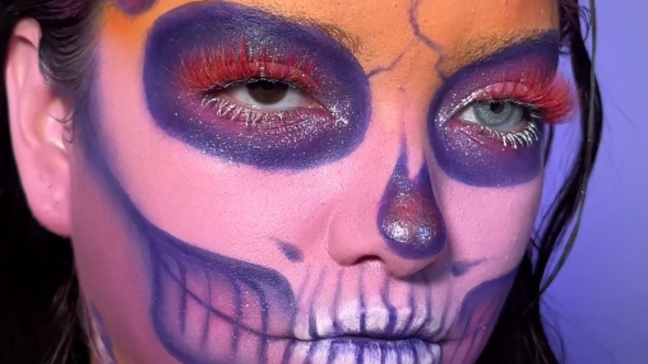 Artist brings imagination to life with a striking skull makeup look