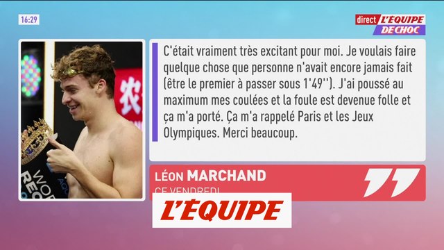 Record du monde pour Marchand sur 200 m 4 nages - Natation - Coupe du monde (pb)