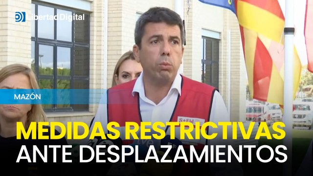 Mazón anuncia posibles medidas restrictivas ante desplazamientos masivos a zonas afectadas