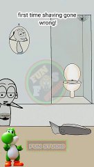 first time shaving gone wrong!  (funny Videos Funn Studio