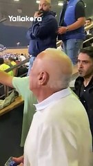 حسين لبيب رئيس الزمالك يحضر مباراة البنك الأهلي في استاد السلام