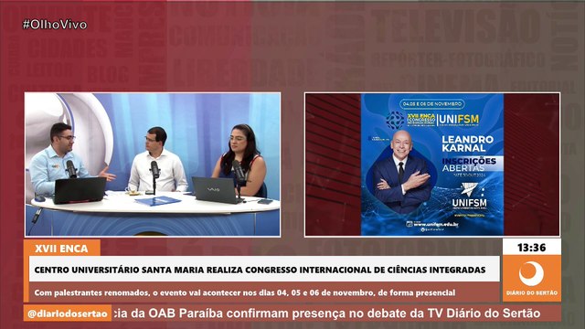 Sucesso de inscrições, XVII ENCA e I Congresso Internacional do UNIFSM tem vagas esgotadas