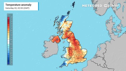 UK forecasted temperature anomoly