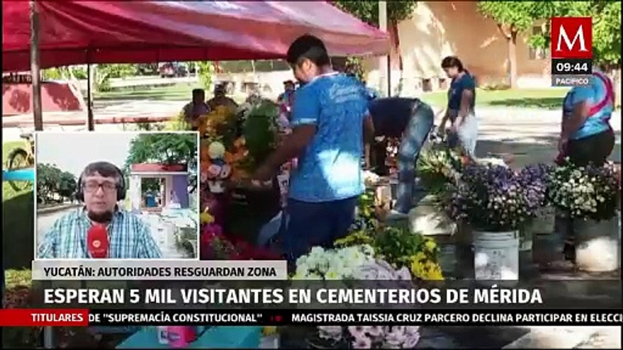 Esperan 5 mil visitantes en cementerios de Mérida por Día de Muertos