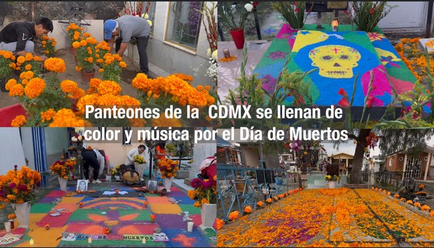 Panteones de la CDMX se llenan de color y música por el Día de Muertos