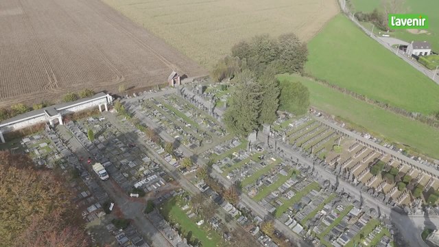 Le Brabant wallon vu du ciel : Jodoigne et son impressionnant cimetière