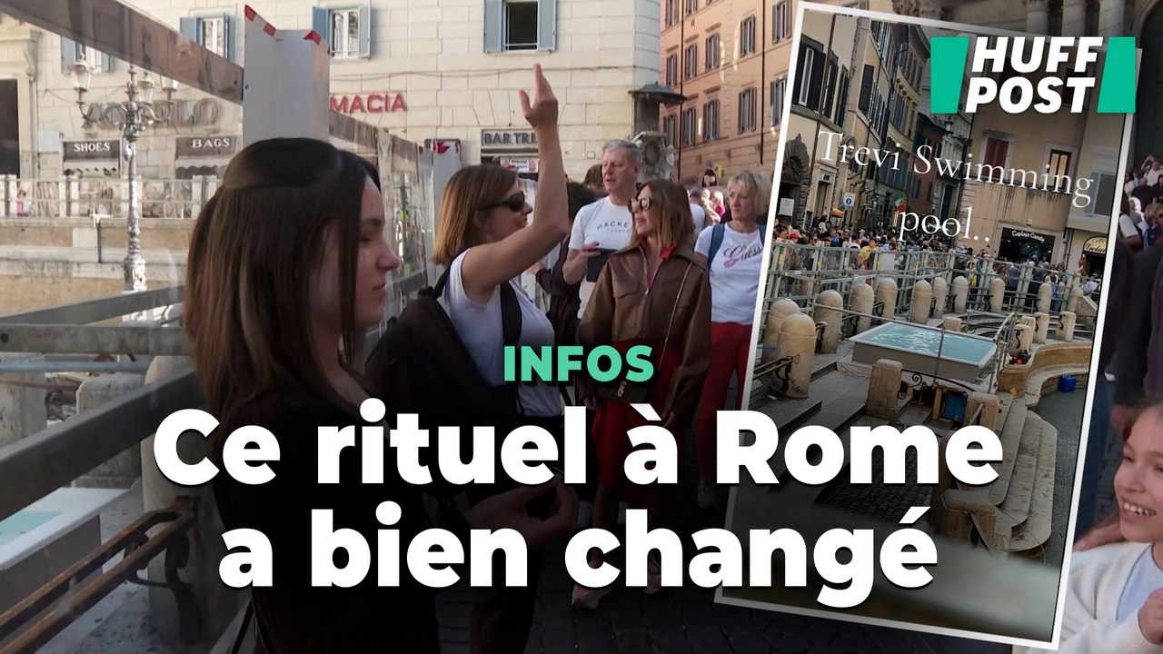 Une « piscine » installée pour les touristes pendant que la fontaine de Trevi est nettoyée