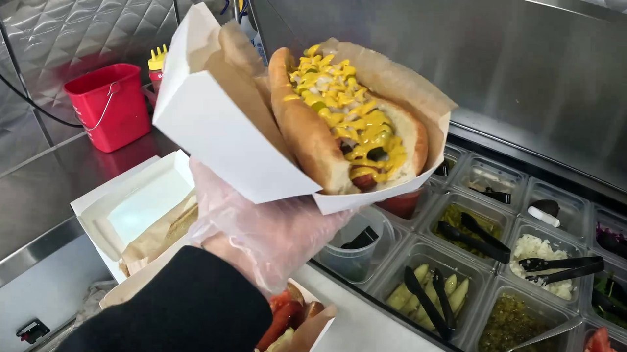 Reuben & Porky Pig Style Hot Dogs   Food Truck Cooking POV