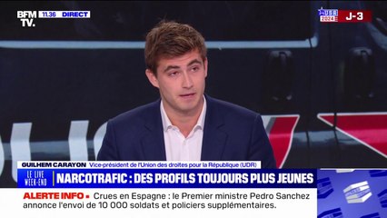 Trafic de drogues: Guilhem Carayon, vice-président de l'UDR, veut augmenter l'amende de "200 euros à 1.000 euros" qui vise le consommateur