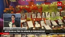 Instalan altar en honor a los periodistas asesinados en Veracruz