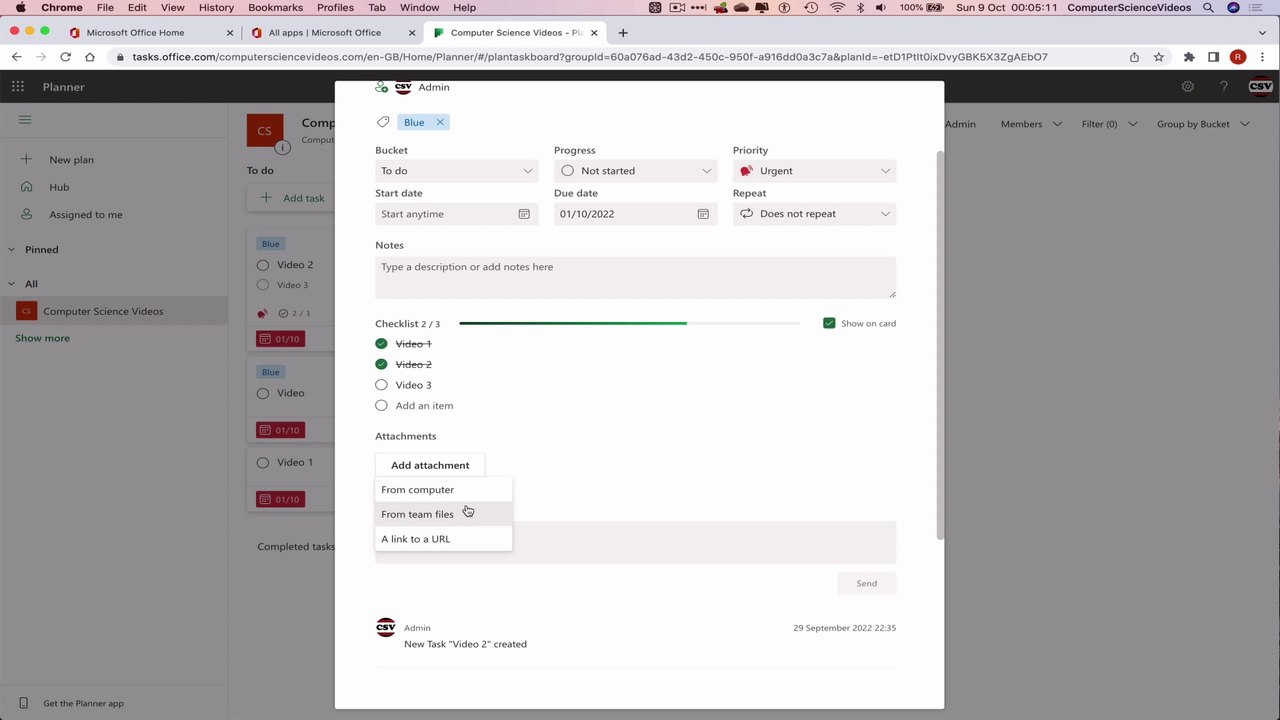 How To Use Microsoft Planner For Office On A Mac Tutorial Add An Attachment Basic