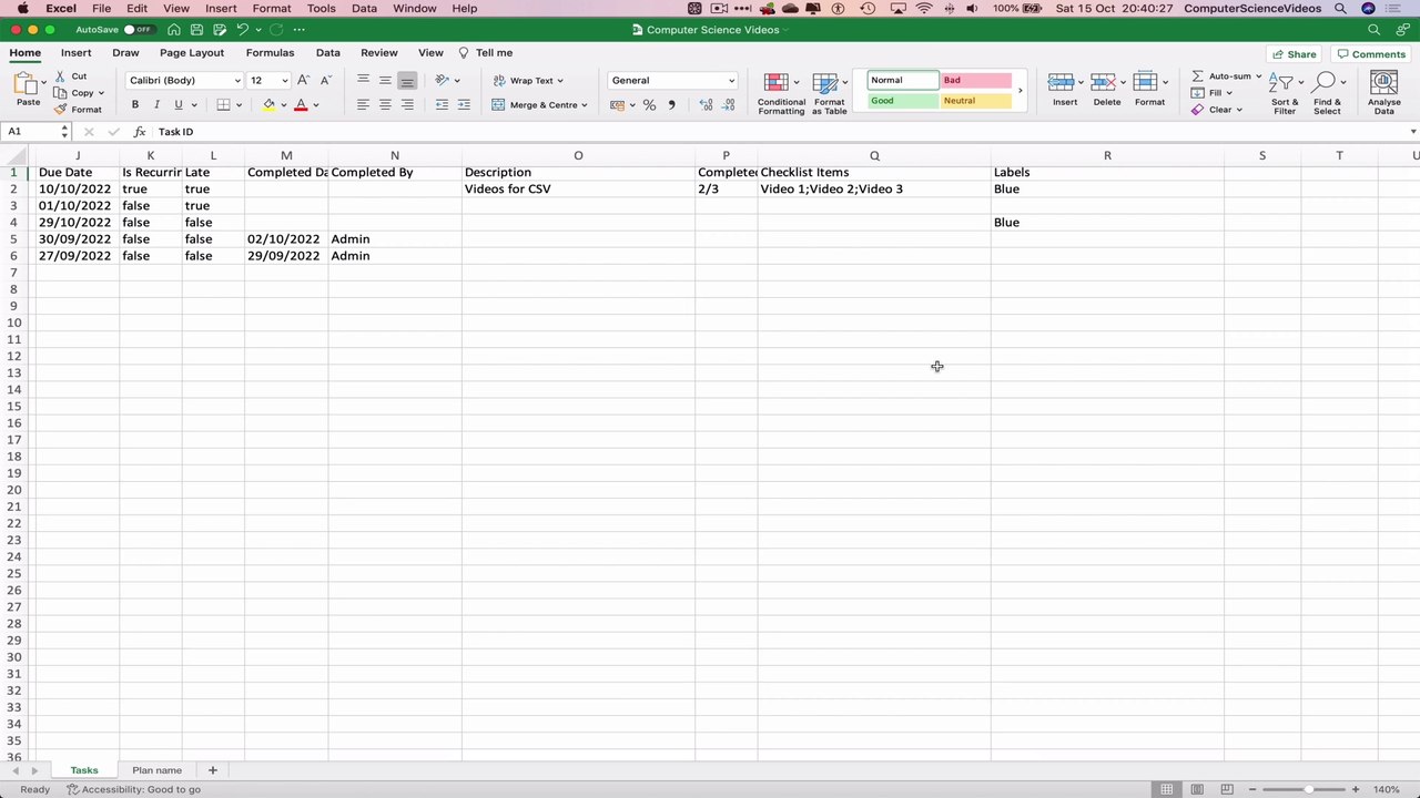 How to USE Microsoft Planner for Office 365 On a Mac - Tutorial 19 - Export Plan to Excel - Basic