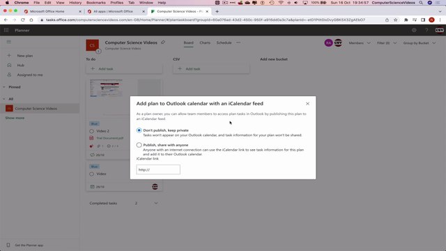 How to USE Microsoft Planner for Office 365 On a Mac - Tutorial 20 - Add Plan to Outlook - Basic
