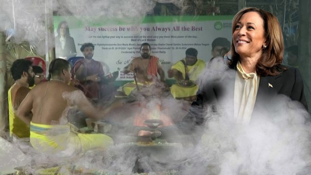 Cận cảnh các pháp sư Ấn Độ cầu khấn nữ thần giúp cho bà Kamala Harris thắng cử