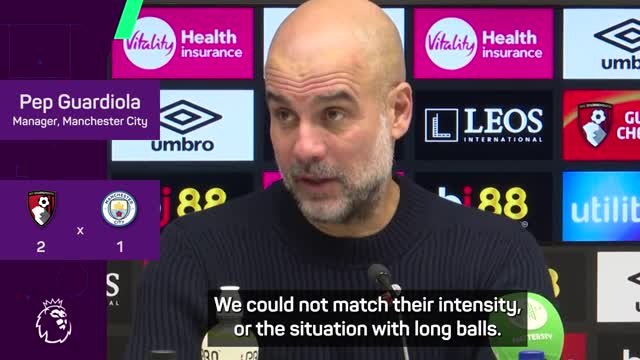 Guardiola admits City 'could not match' Bournemouth intensity in shock defeat