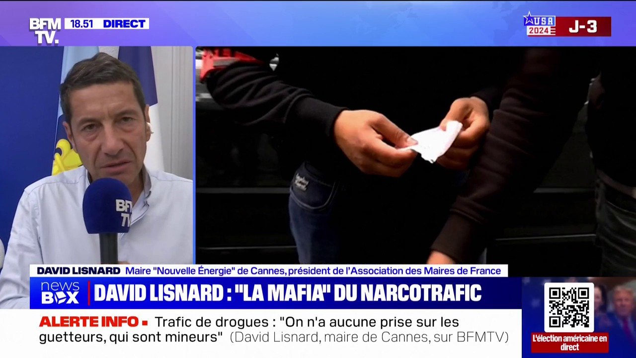 Trafic de drogue: "Sur les guetteurs, qui sont mineurs, on n'a aucune prise", regrette David Lisnard, maire LR de Cannes