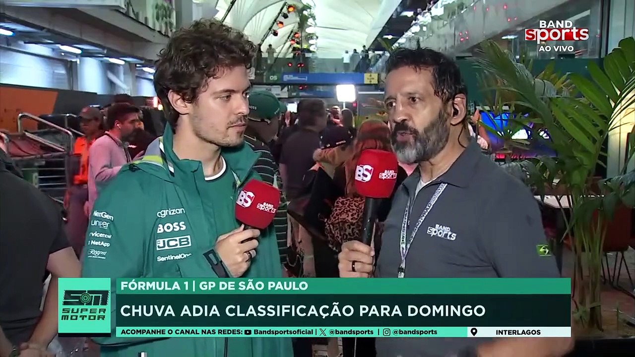 vo regulamento da Fórmula 1 são complicados para andar na chuva", diz Felipe Drugovich após o adiamento da classificação para o GP de São Paulo.