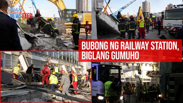 Bubong ng railway station, biglang gumuho | GMA Integrated Newsfeed