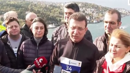 Ekrem İmamoğlu sporcularla maratonda