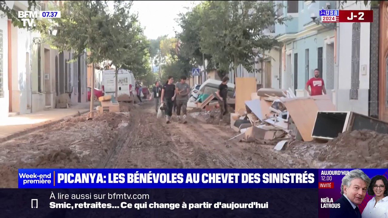 "Nous essayons d'aider": à Picanya, village le plus touché par les inondations, les bénévoles arrivent par centaine