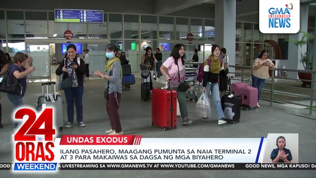 Ilang pasahero, maagang pumunta sa NAIA Terminal 2 at 3 para makaiwas sa dagsa ng mga biyahero | 24 Oras Weekend
