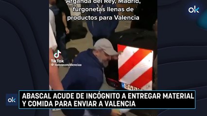 Abascal acude de incógnito a entregar material y comida para enviar a Valencia