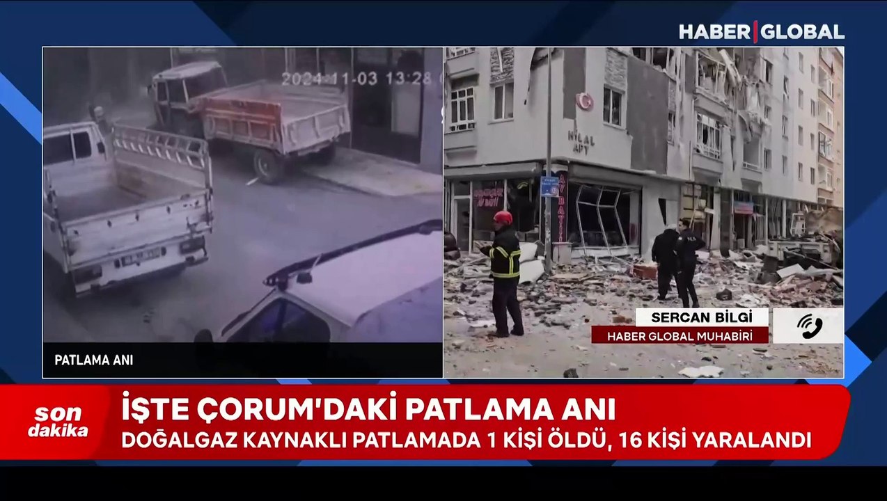 Çorum'daki patlama anı kamerada