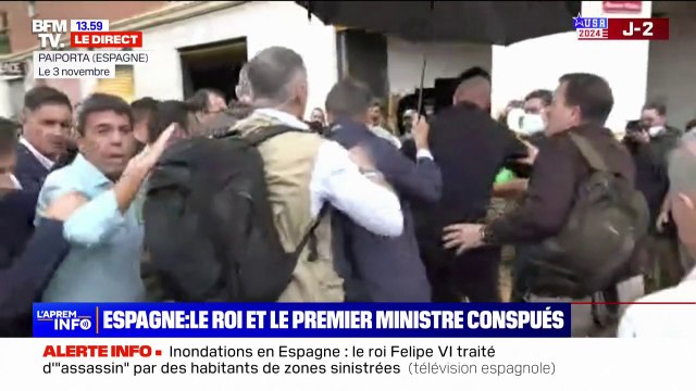 Le roi d'Espagne chahuté et traité d' assassin par des habitants de zones sinistrées