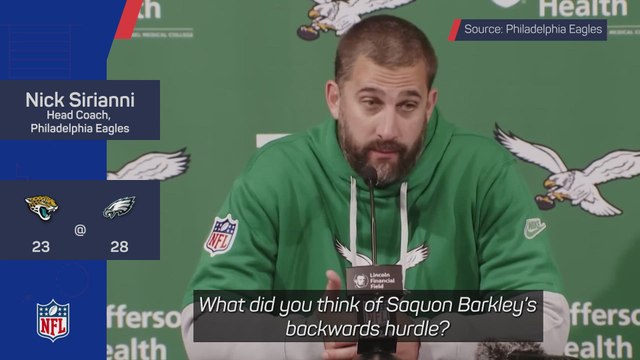 Saquon Barkley reverse hurdle left Sirianni 'speechless'