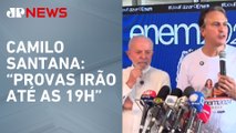 Ao lado de Lula, ministro da Educação fala sobre primeiro dia do Enem