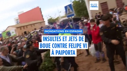 "Assassins" : insultes et jets de boue contre Felipe VI et Pedro Sánchez à Paiporta